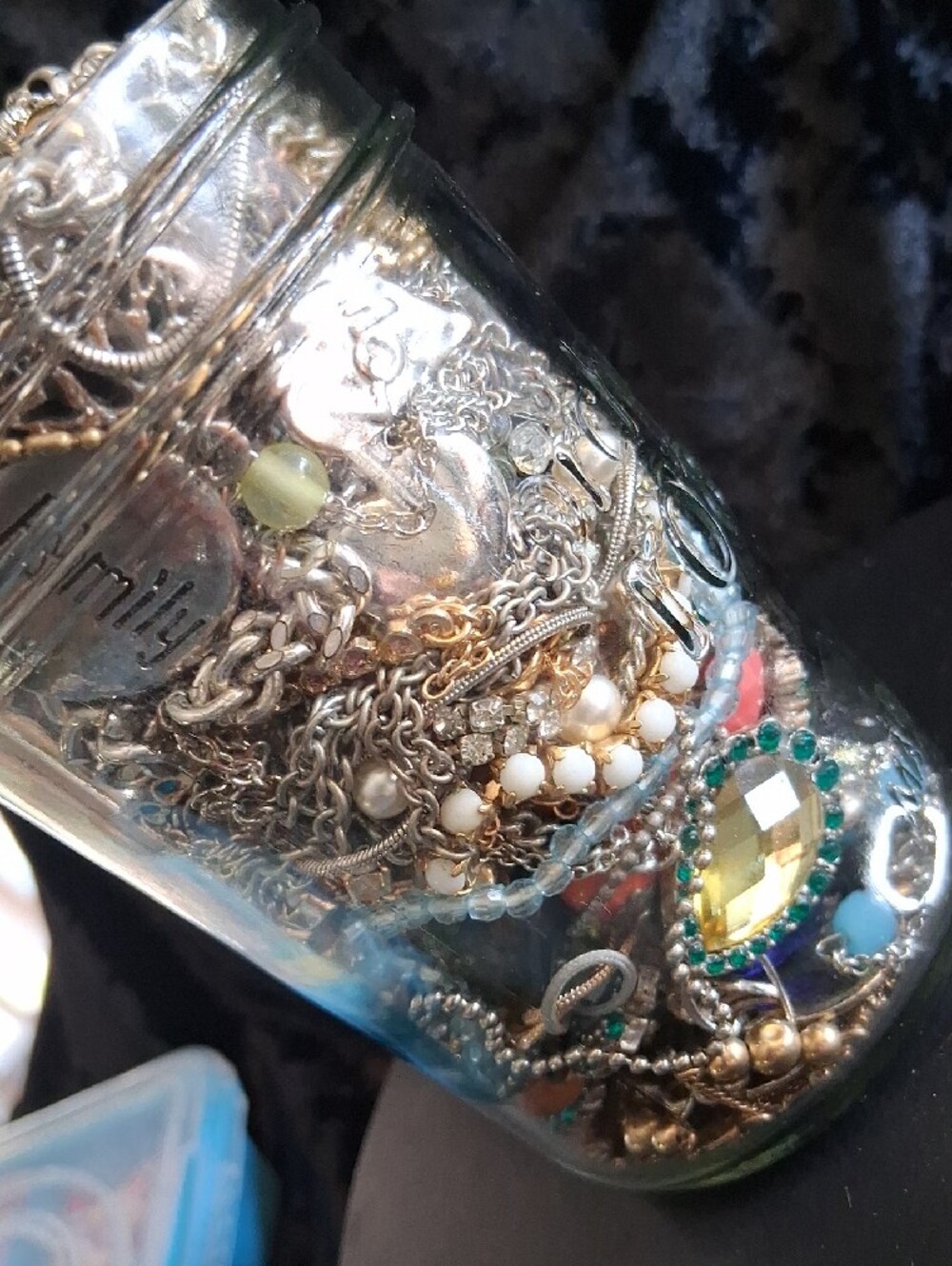 Mystery Jewelry Jar Assorted Silver and Gold-Tone Jewelry Collection . - Picture 5 of 6